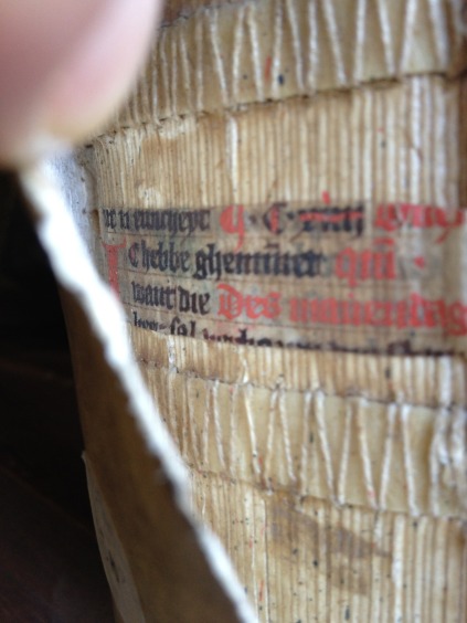 15th-century fragment inside bookbinding (Rolduc Abbey library) - Photo EK
