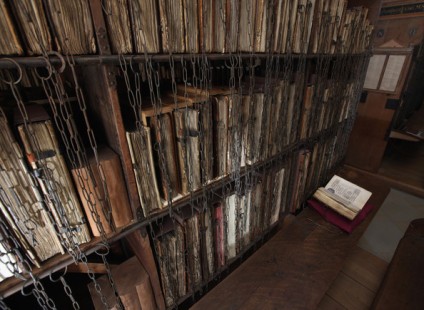 The chained library of Hereford Cathedral